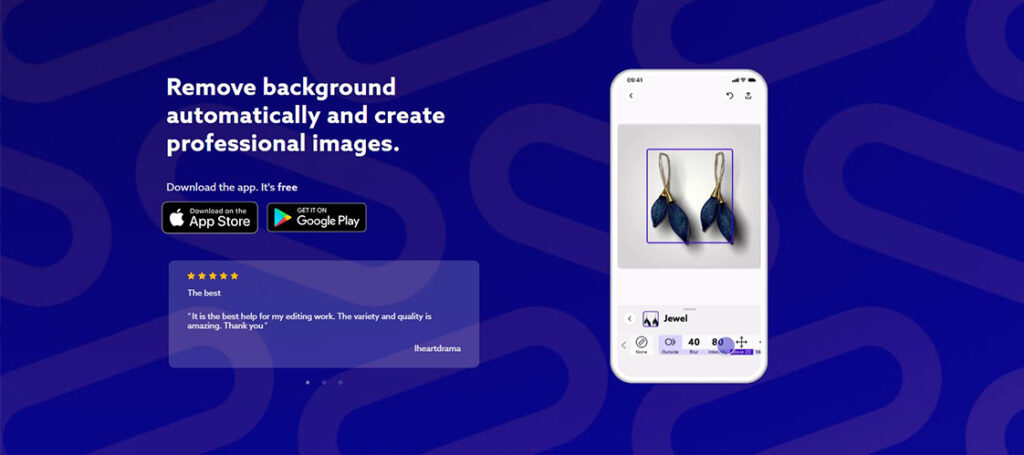 PhotoRoom is a free app who allows to remove background quickly and to edit photos to sell online.